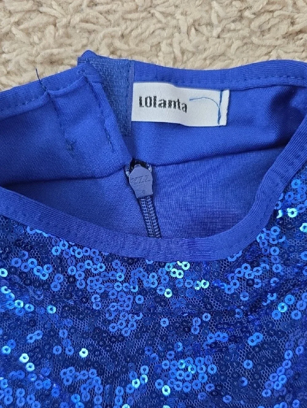 Royal Blue Sequin Dance Top and Shorts Set - Kids